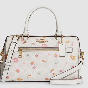 (SOLD)NWT Coach Rowan Satchel In Signature Canvas With Mystical Floral Print